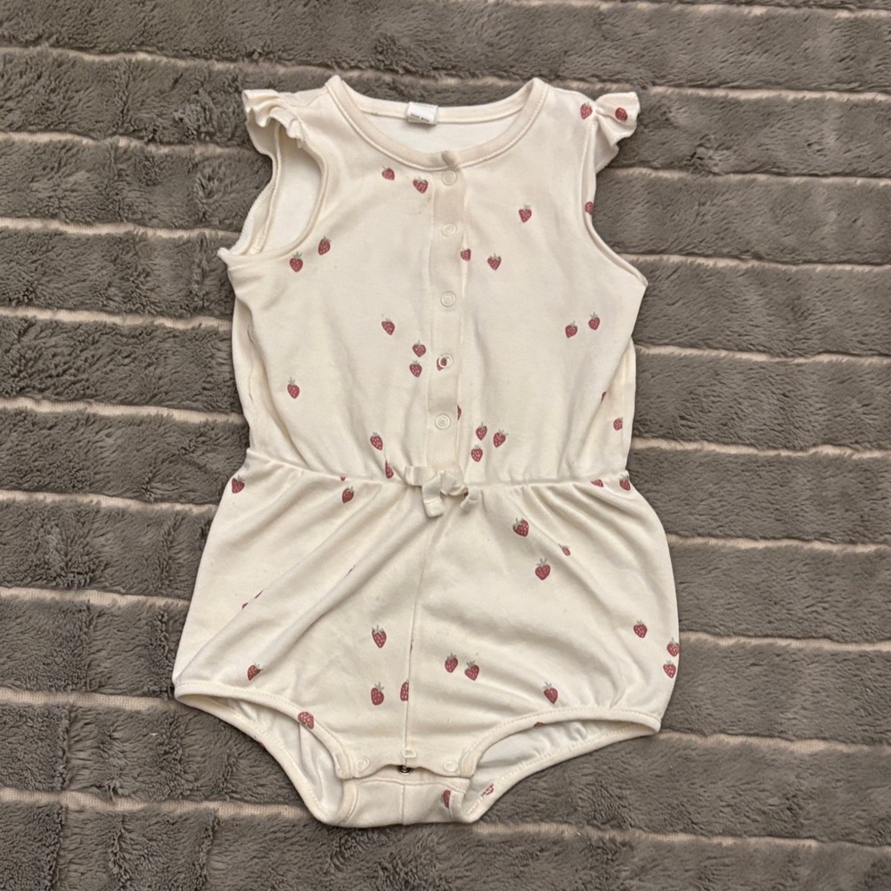 Colored Organics Cream Bodysuit with Pink Accents
